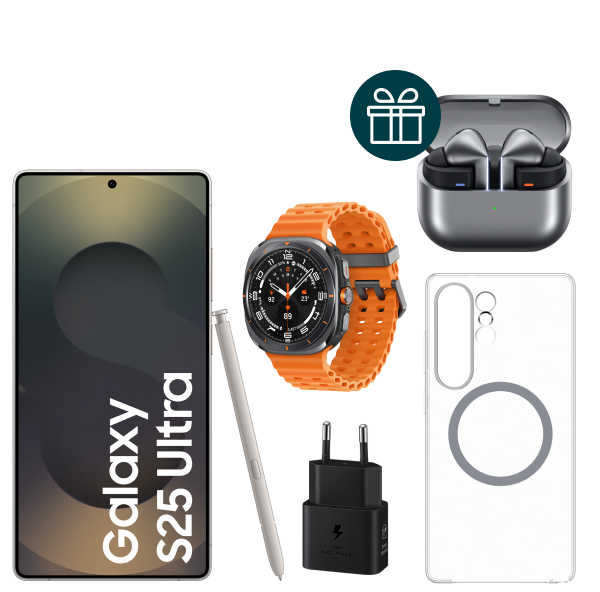 Pack Galaxy S25 Ultra 512GB Titanium Black + Watch Ultra + Case + 45W Power Adapter + Free Galaxy Buds3 Pro